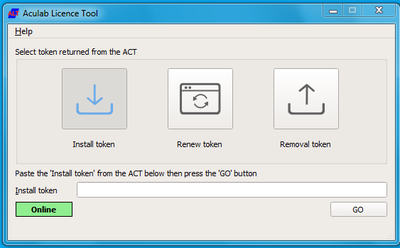 Aculab Licensing Tool (ALT) screen